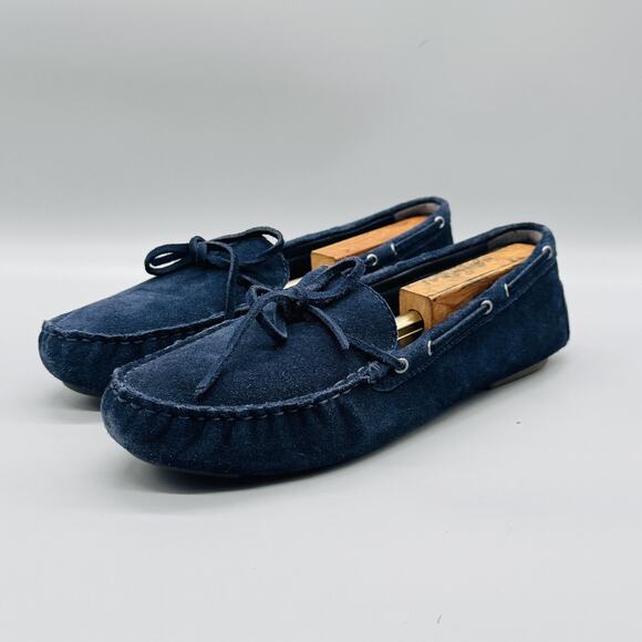 J Crew Shoes Mens 12 Blue Suede Moccasin Driver Loafers Slip On Casual Comfort main image 6